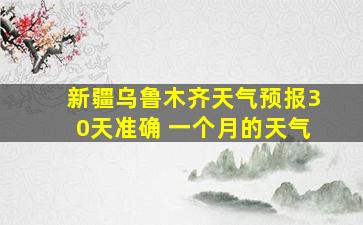 新疆乌鲁木齐天气预报30天准确 一个月的天气